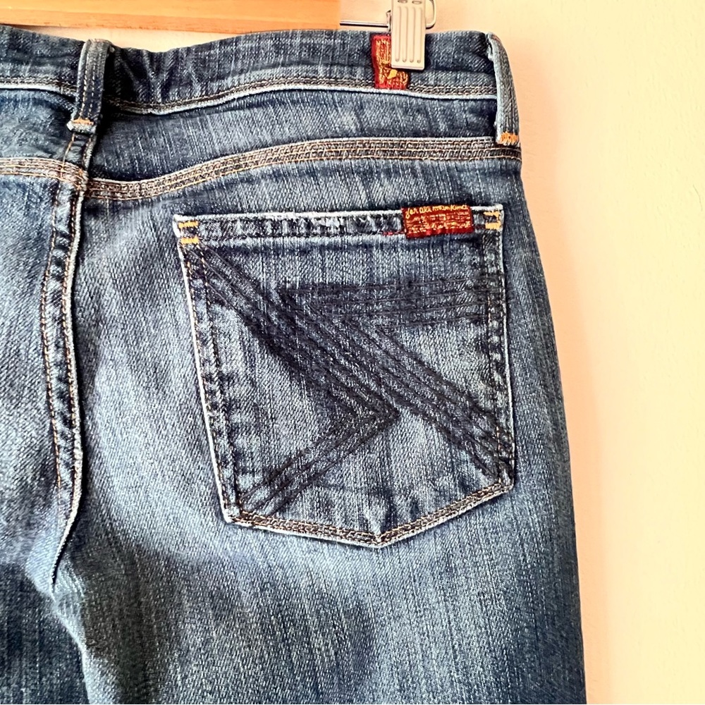 7 FOR ALL MANKIND Flynt Denim Jeans Womens SIZE‎ 28 low rise bootcut y2k western - Picture 6 of 7